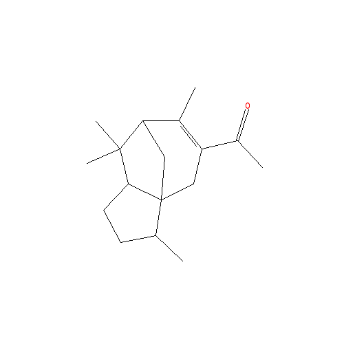 Cấu trúc hoá học của Acetyl cedrene · Chemical structure of Acetyl cedrene