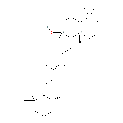 Cấu trúc hoá học của Ambrein · Chemical structure of Ambrein