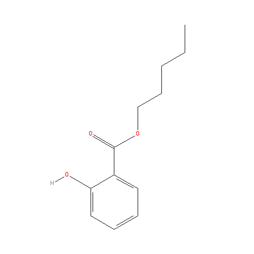 Cấu trúc hoá học của Amyl salicylate · Chemical structure of Amyl salicylate
