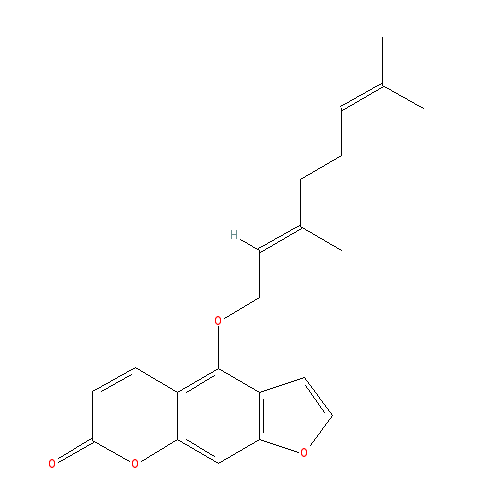 Cấu trúc hoá học của Bergamottin · Chemical structure of Bergamottin
