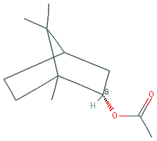 Cấu trúc hoá học của Bornyl acetate · Chemical structure of Bornyl acetate