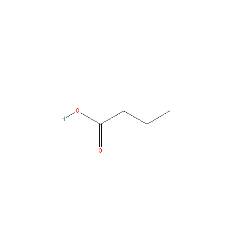 Cấu trúc hoá học của Butyric acid · Chemical structure of Butyric acid