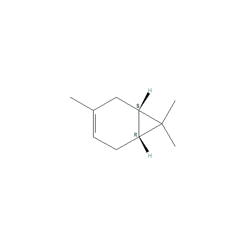 Cấu trúc hoá học của d-3-Carene · Chemical structure of d-3-Carene