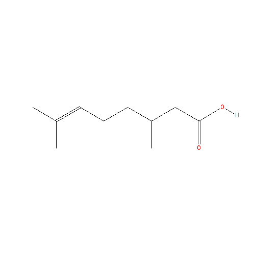 Cấu trúc hoá học của Citronellic acid · Chemical structure of Citronellic acid
