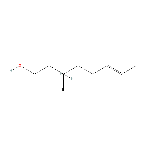 Cấu trúc hoá học của β-Citronellol · Chemical structure of β-Citronellol