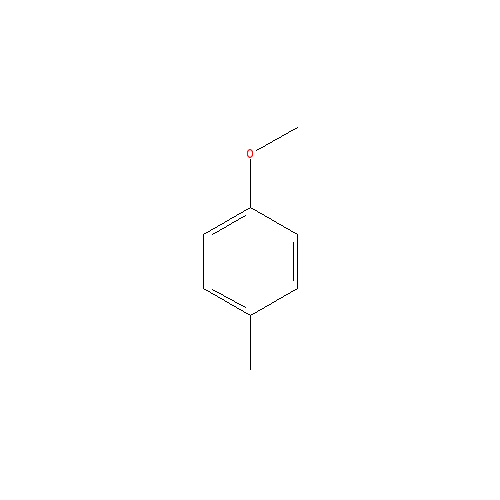 Cấu trúc hoá học của p-Cresyl methyl ether · Chemical structure of p-Cresyl methyl ether