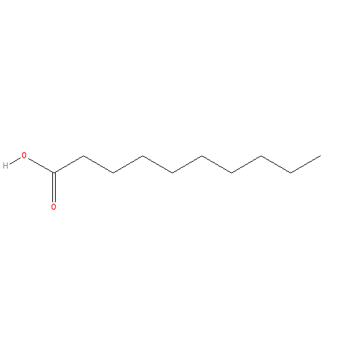 Cấu trúc hoá học của Decanoic acid · Chemical structure of Decanoic acid