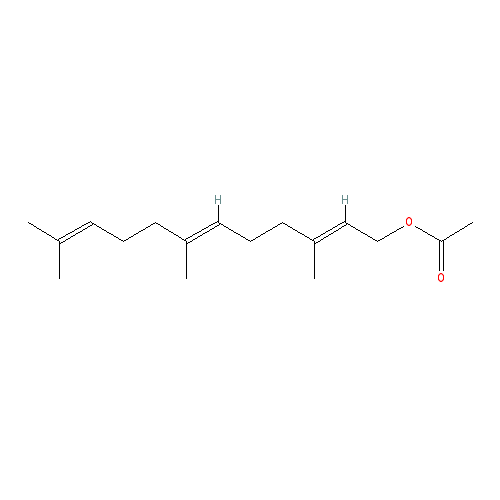 Cấu trúc hoá học của Farnesyl acetate · Chemical structure of Farnesyl acetate