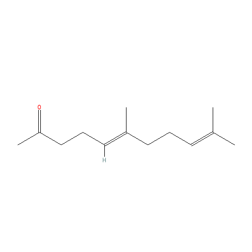Cấu trúc hoá học của (E)-Geranyl acetone · Chemical structure of (E)-Geranyl acetone