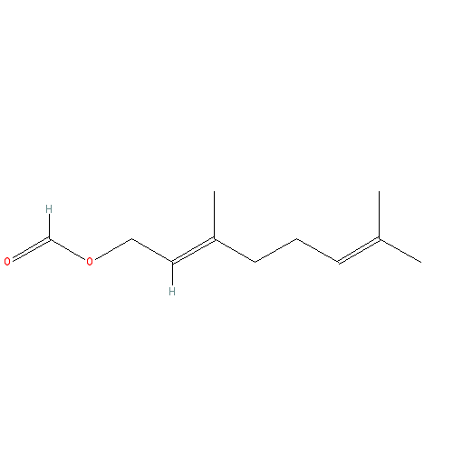 Cấu trúc hoá học của (E)-Geranyl formate · Chemical structure of (E)-Geranyl formate
