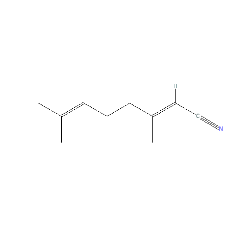 Cấu trúc hoá học của Geranyl nitrile · Chemical structure of Geranyl nitrile