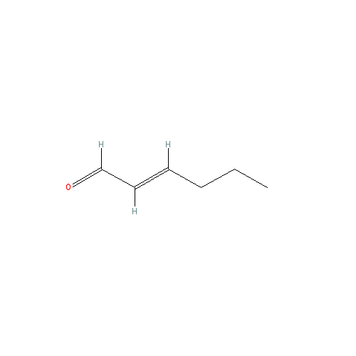 Chemical structure of trans-2-Hexenal (leaf aldehyde)