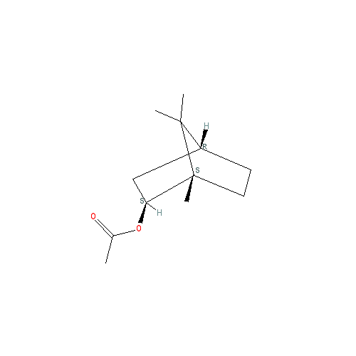 Cấu trúc hoá học của Isobornyl acetate · Chemical structure of Isobornyl acetate