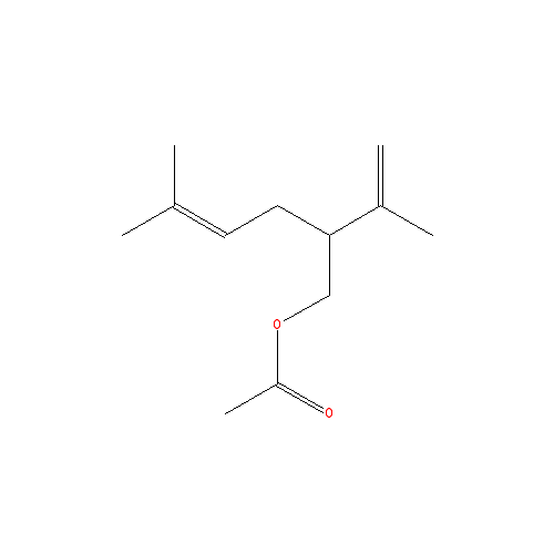 Cấu trúc hoá học của Lavandulyl acetate · Chemical structure of Lavandulyl acetate