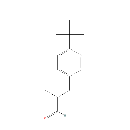 Cấu trúc hoá học của Lilial (butylphenyl methylpropional) · Chemical structure of Lilial (butylphenyl methylpropional)