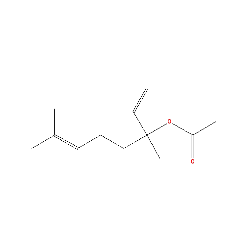Cấu trúc hoá học của Linalyl acetate · Chemical structure of Linalyl acetate