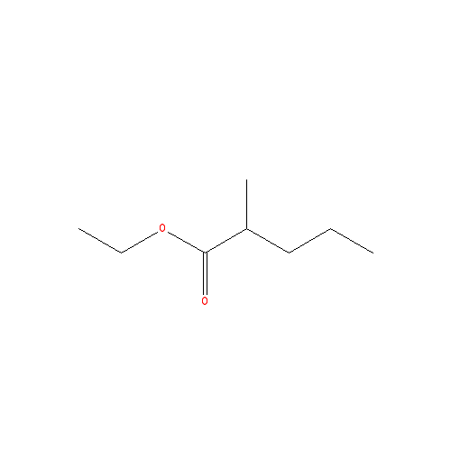 Cấu trúc hoá học của Manzanate (ethyl 2-methylpentanoate) · Chemical structure of Manzanate (ethyl 2-methylpentanoate)