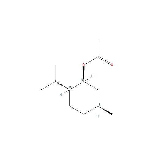Cấu trúc hoá học của Menthyl acetate · Chemical structure of Menthyl acetate