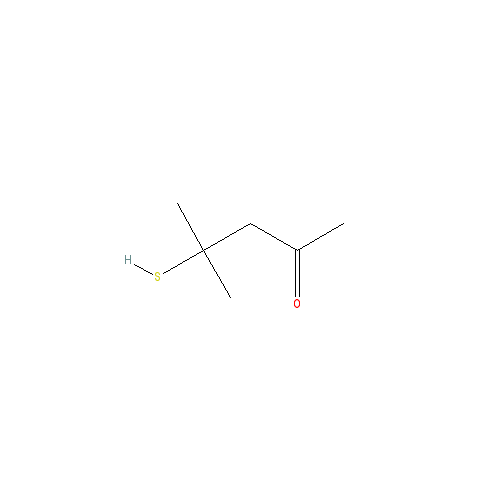 Cấu trúc hoá học của 4-Mercapto-4-methylpentan-2-one (cassis mercaptan) · Chemical structure of 4-Mercapto-4-methylpentan-2-one (cassis mercaptan)