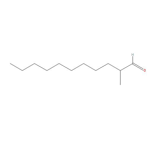 Cấu trúc hoá học của Aldehyde C-12 MNA (2-methylundecanal) · Chemical structure of Aldehyde C-12 MNA (2-methylundecanal)