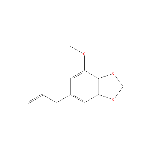 Cấu trúc hoá học của Myristicin · Chemical structure of Myristicin
