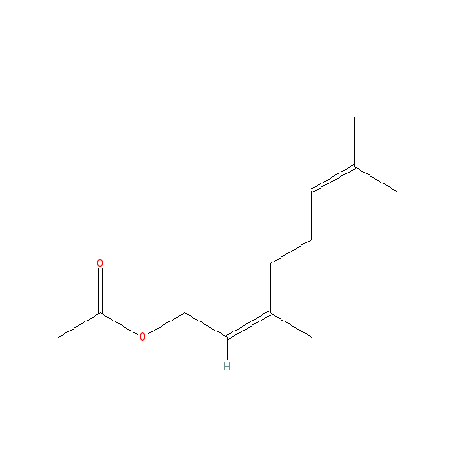 Cấu trúc hoá học của Neryl acetate · Chemical structure of Neryl acetate