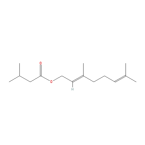 Cấu trúc hoá học của Neryl isovalerate · Chemical structure of Neryl isovalerate