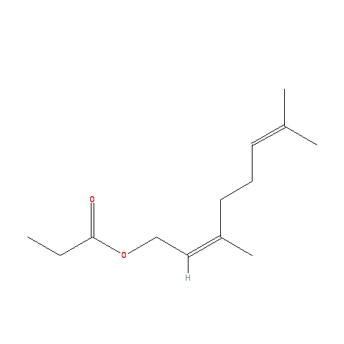 Cấu trúc hoá học của Neryl propionate · Chemical structure of Neryl propionate