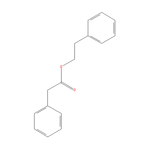 Cấu trúc hoá học của Phenylethyl phenylacetate · Chemical structure of Phenylethyl phenylacetate