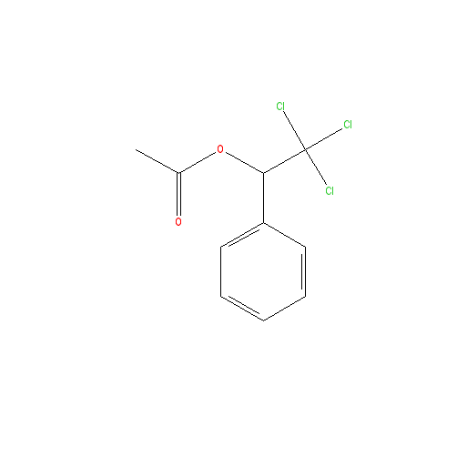 Cấu trúc hoá học của Rose crystal (trichloromethyl phenyl carbinyl acetate) · Chemical structure of Rose crystal (trichloromethyl phenyl carbinyl acetate)