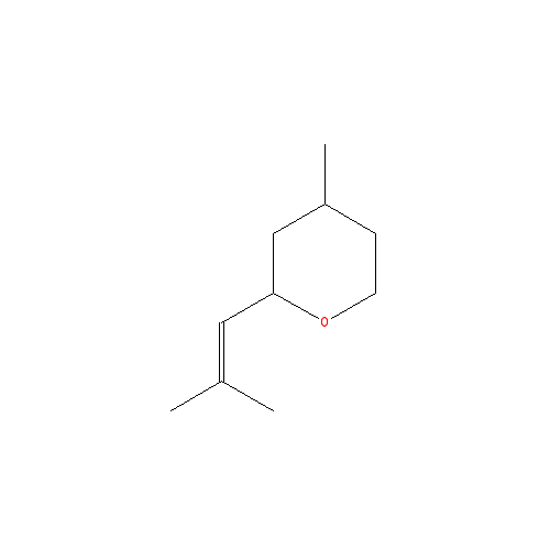 Cấu trúc hoá học của Rose oxide · Chemical structure of Rose oxide