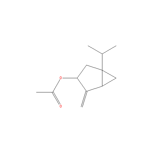 Cấu trúc hoá học của Sabinyl acetate · Chemical structure of Sabinyl acetate