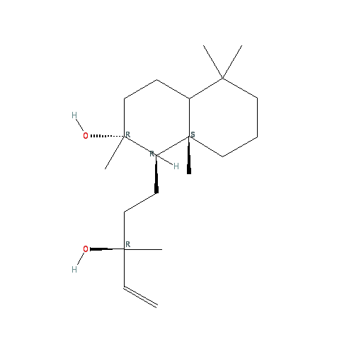 Cấu trúc hoá học của Sclareol · Chemical structure of Sclareol