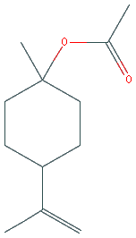 Cấu trúc hoá học của β-Terpinyl acetate · Chemical structure of β-Terpinyl acetate