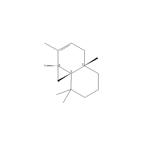Chemical structure of Thujopsene