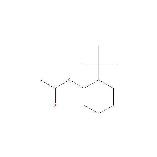 Cấu trúc hoá học của 2-tert-Butylcyclohexyl acetate · Chemical structure of 2-tert-Butylcyclohexyl acetate