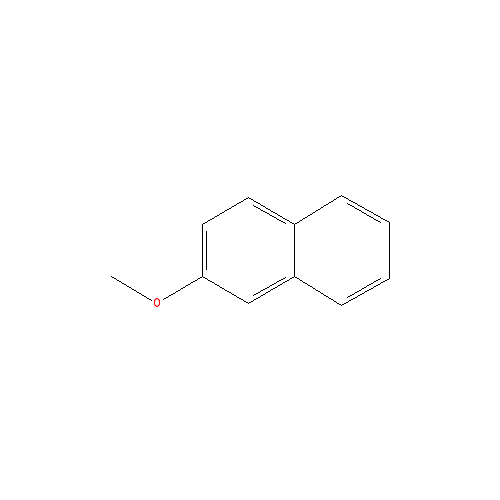 Cấu trúc hoá học của Yara yara (2-methoxynaphthalene) · Chemical structure of Yara yara (2-methoxynaphthalene)